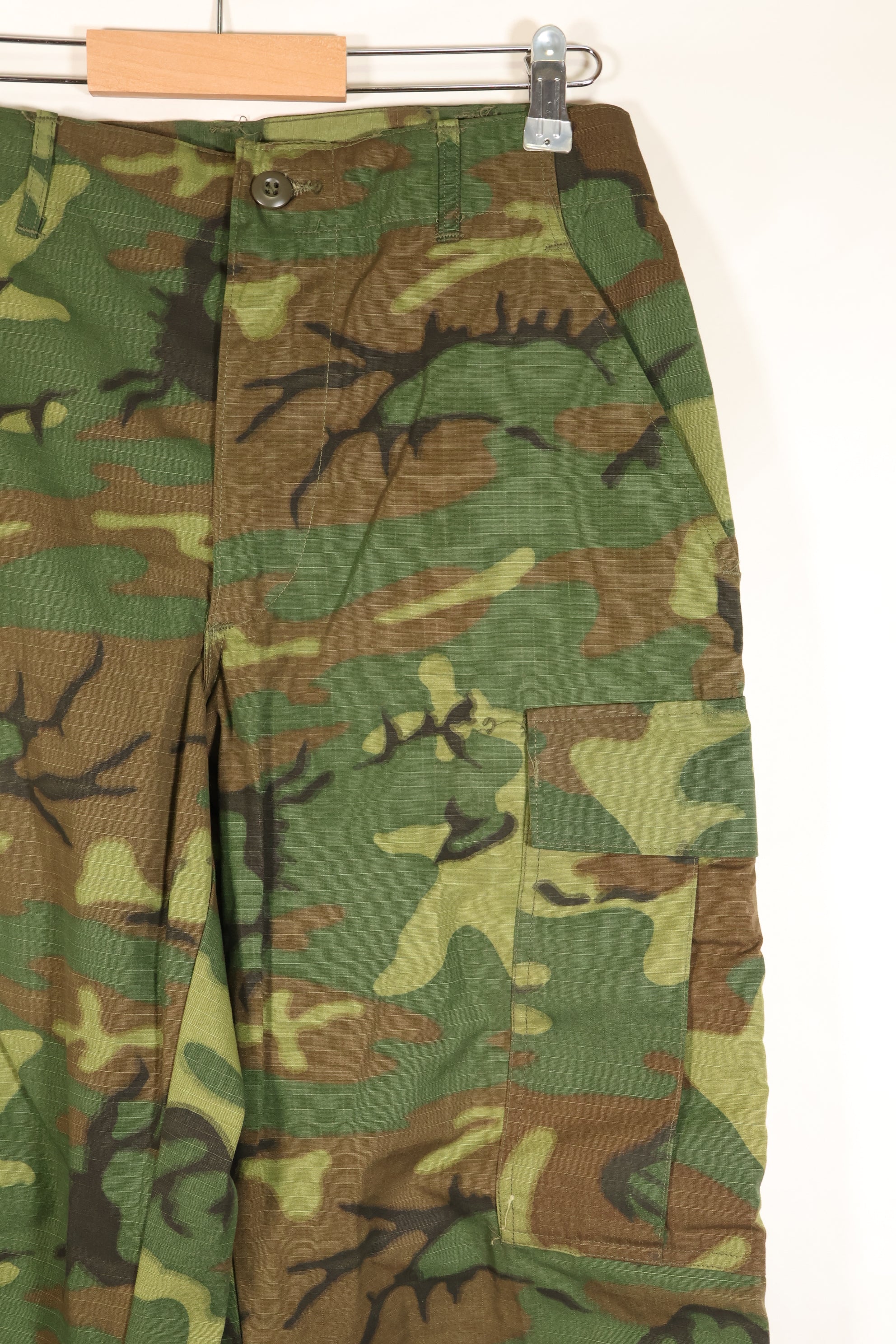 1968 Contract, S-R, Ripstop Fabric, ERDL Leaf Camo, Fatigue Pants, Good Condition, Used