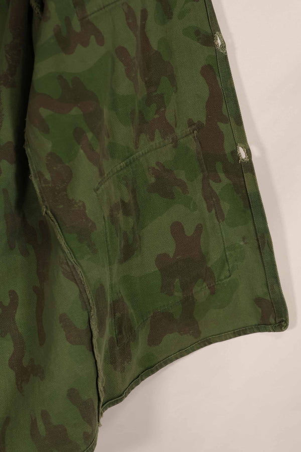 Real 1960s ARVN locally made camouflage shirt, worn, used.