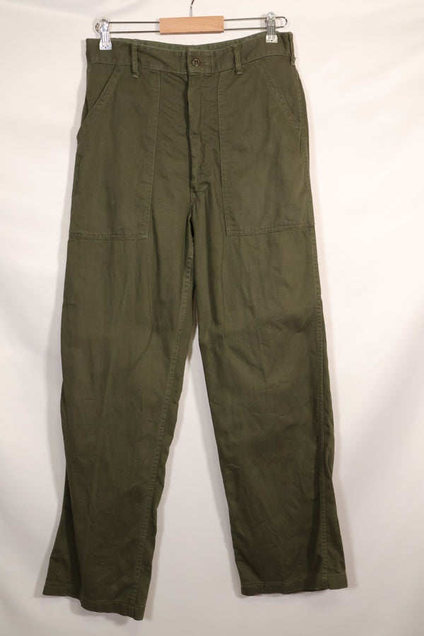Early 1960s OG-107 utility pants, baker pants, zipper fly, used.