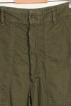 Early 1960s OG-107 utility pants, baker pants, zipper fly, used.