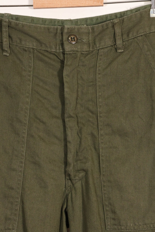 Early 1960s OG-107 utility pants, baker pants, zipper fly, used.
