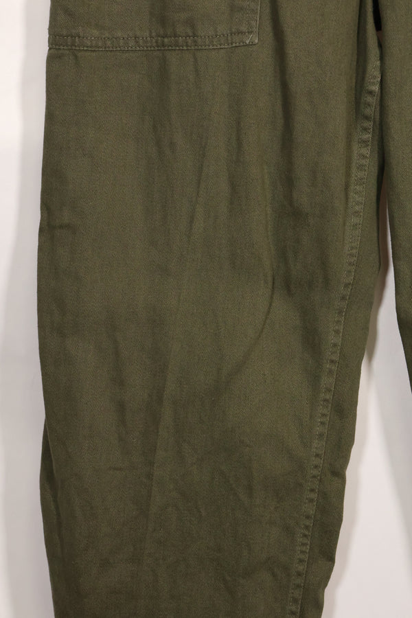 Early 1960s OG-107 utility pants, baker pants, zipper fly, used.