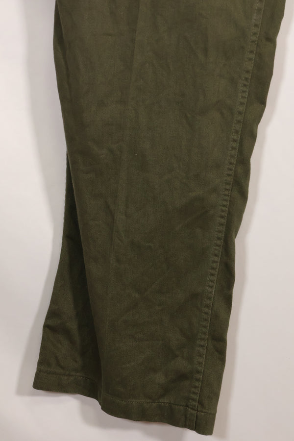 Early 1960s OG-107 utility pants, baker pants, zipper fly, used.