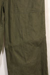 Early 1960s OG-107 utility pants, baker pants, zipper fly, used.