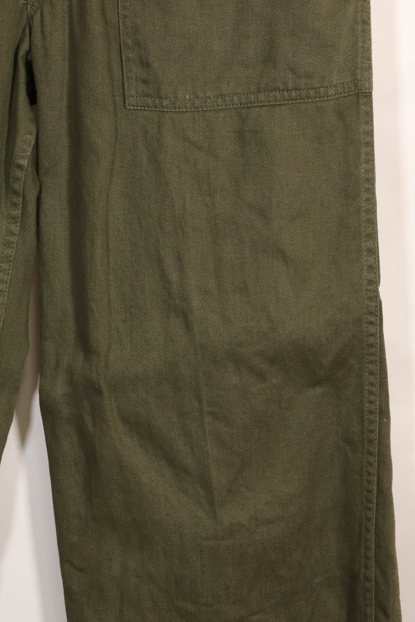 Early 1960s OG-107 utility pants, baker pants, zipper fly, used.