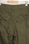 Early 1960s OG-107 utility pants, baker pants, zipper fly, used.