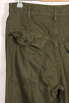 Early 1960s OG-107 utility pants, baker pants, zipper fly, used.