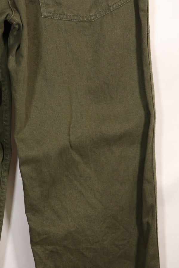 Early 1960s OG-107 utility pants, baker pants, zipper fly, used.