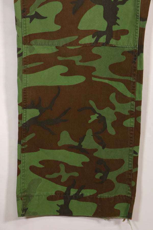 1960's Poplin ARVN leaf camouflage pants, size large, light fabric, rare, used.