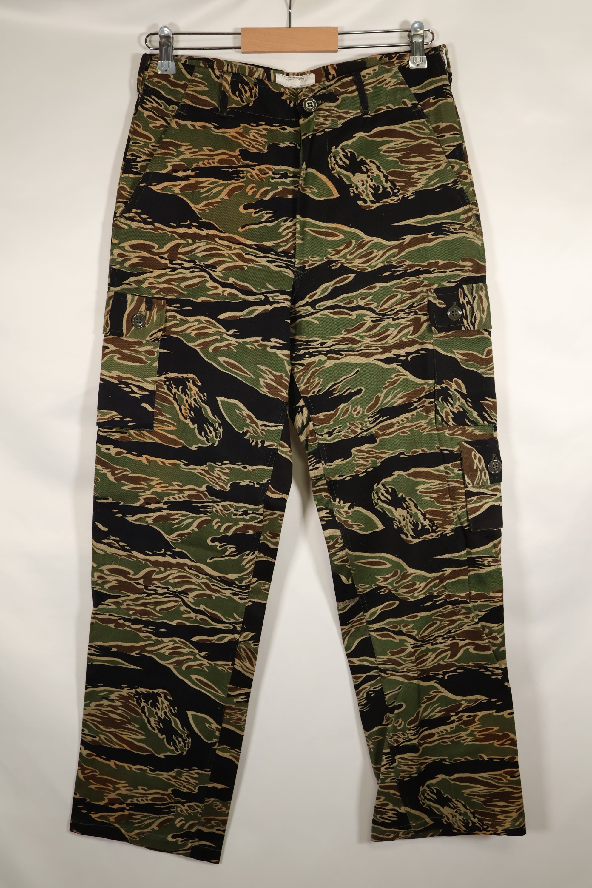 Mid-1960s Deadstock Early Gold Tiger Stripe Pants Size S-R US Cut