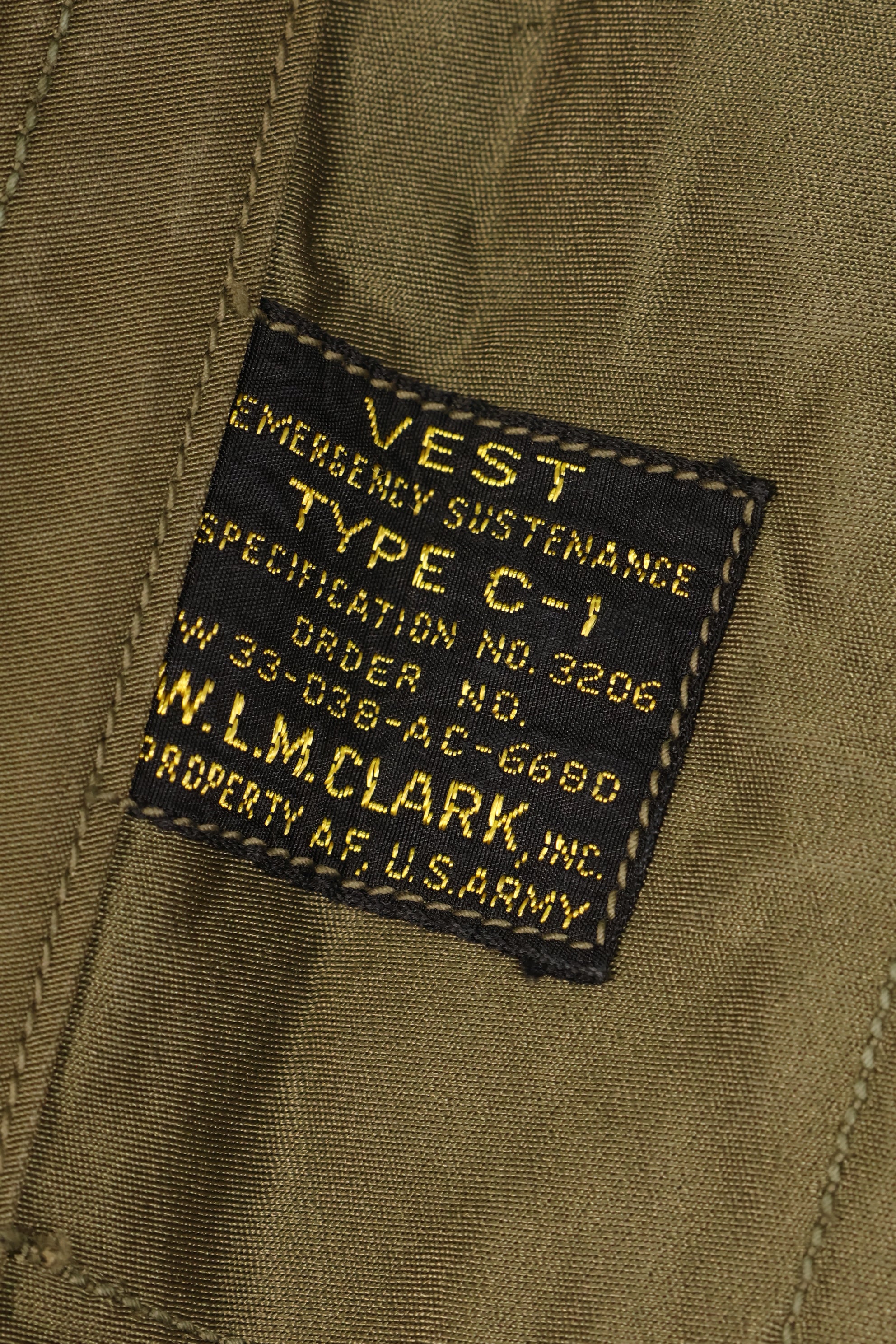 1940年代　アメリカ陸軍航空隊　USAAF　C-1　サバイバルベスト　フリーサイズ　中古品