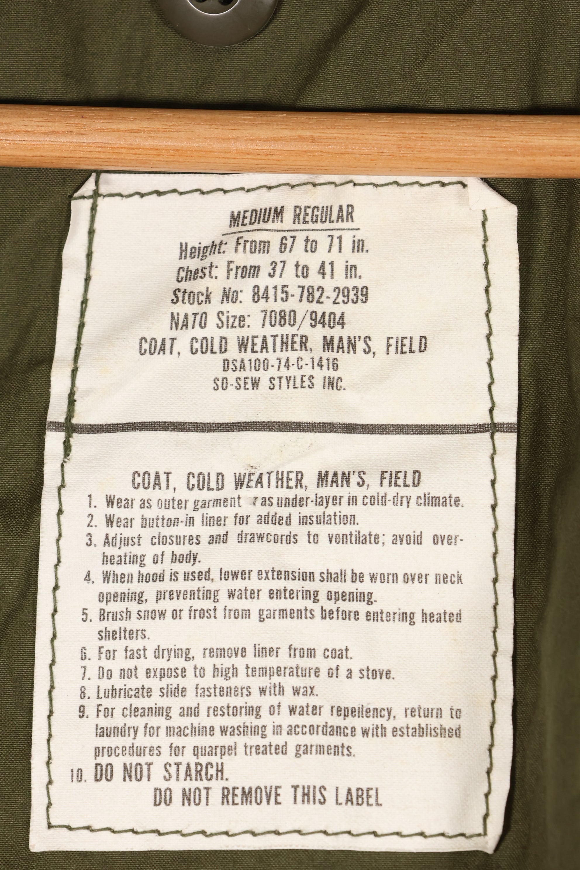 1974 Contract M-R 3rd Model M65 Field Jacket, almost unused