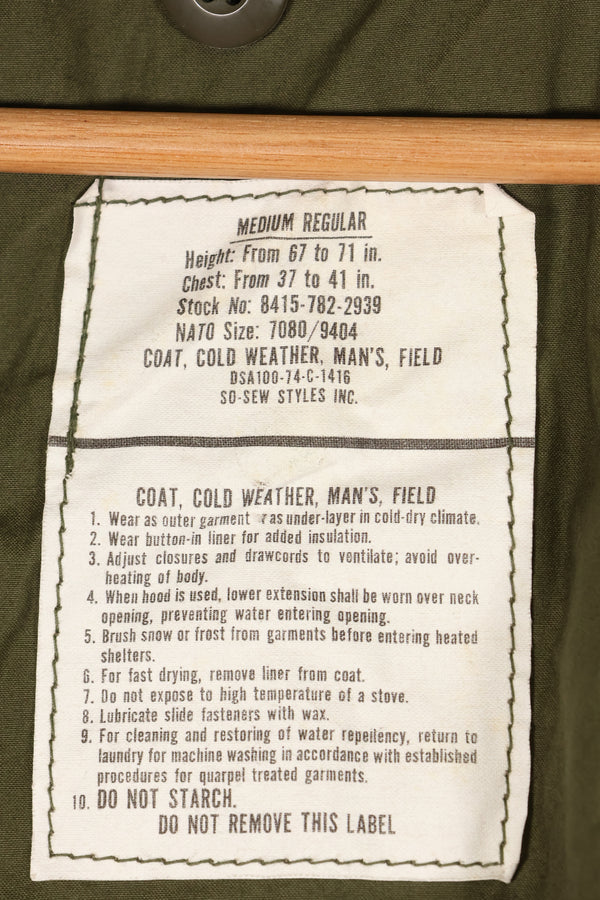 1974 Contract M-R 3rd Model M65 Field Jacket, almost unused