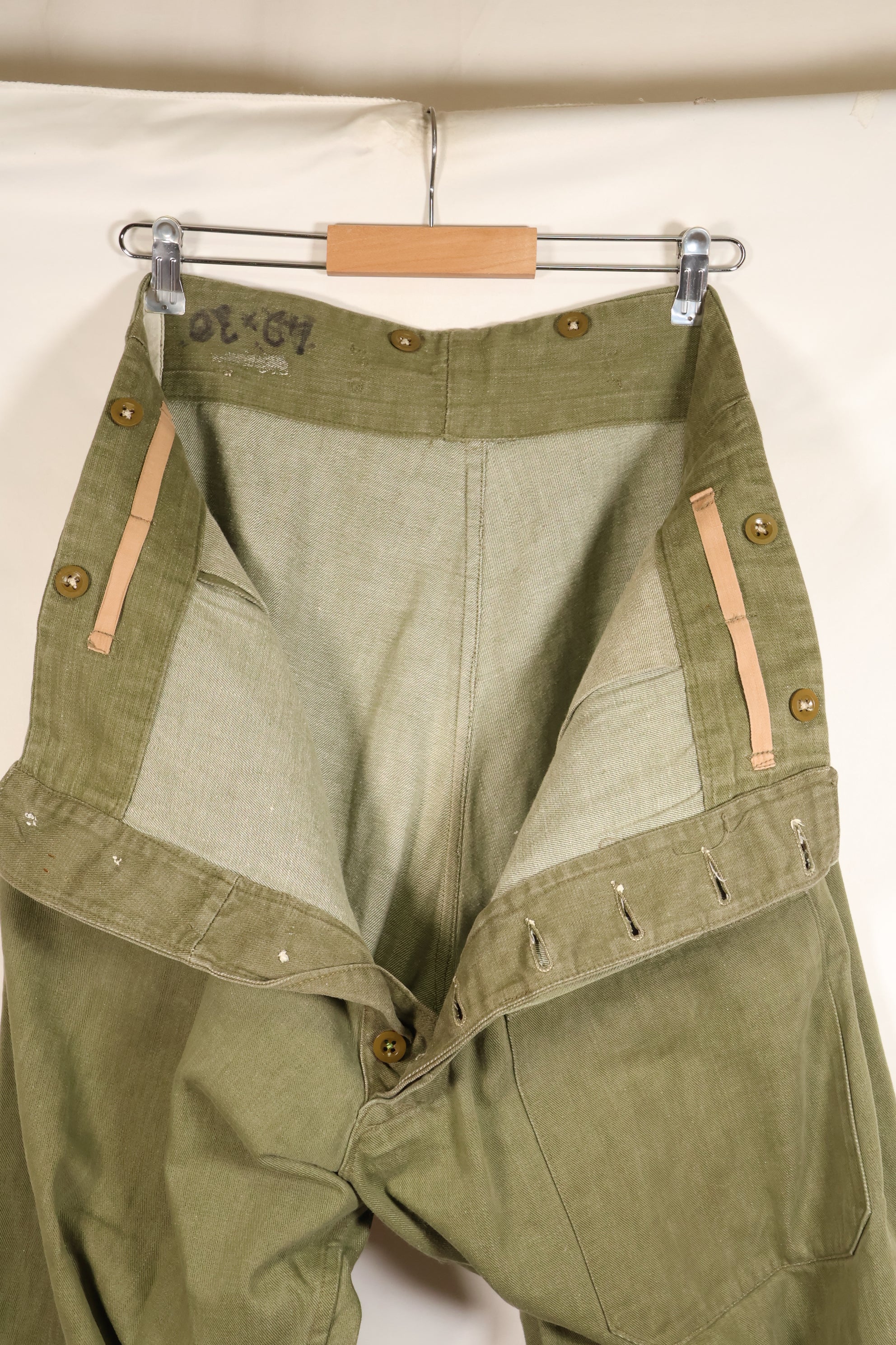 1950s, Size No. 6, British Army Battle Dress Denim Pants, Used