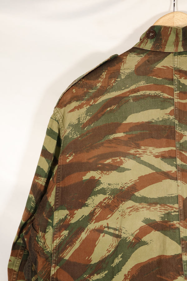 1950s French Army Airborne TAP 47/56 Pattern Lizard Camouflage Jacket, used.