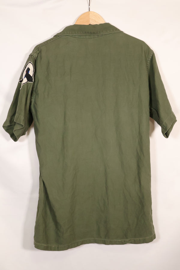 1967 Contract Snoopy Patch US Navy USN OG-107 Utility Shirt Used A