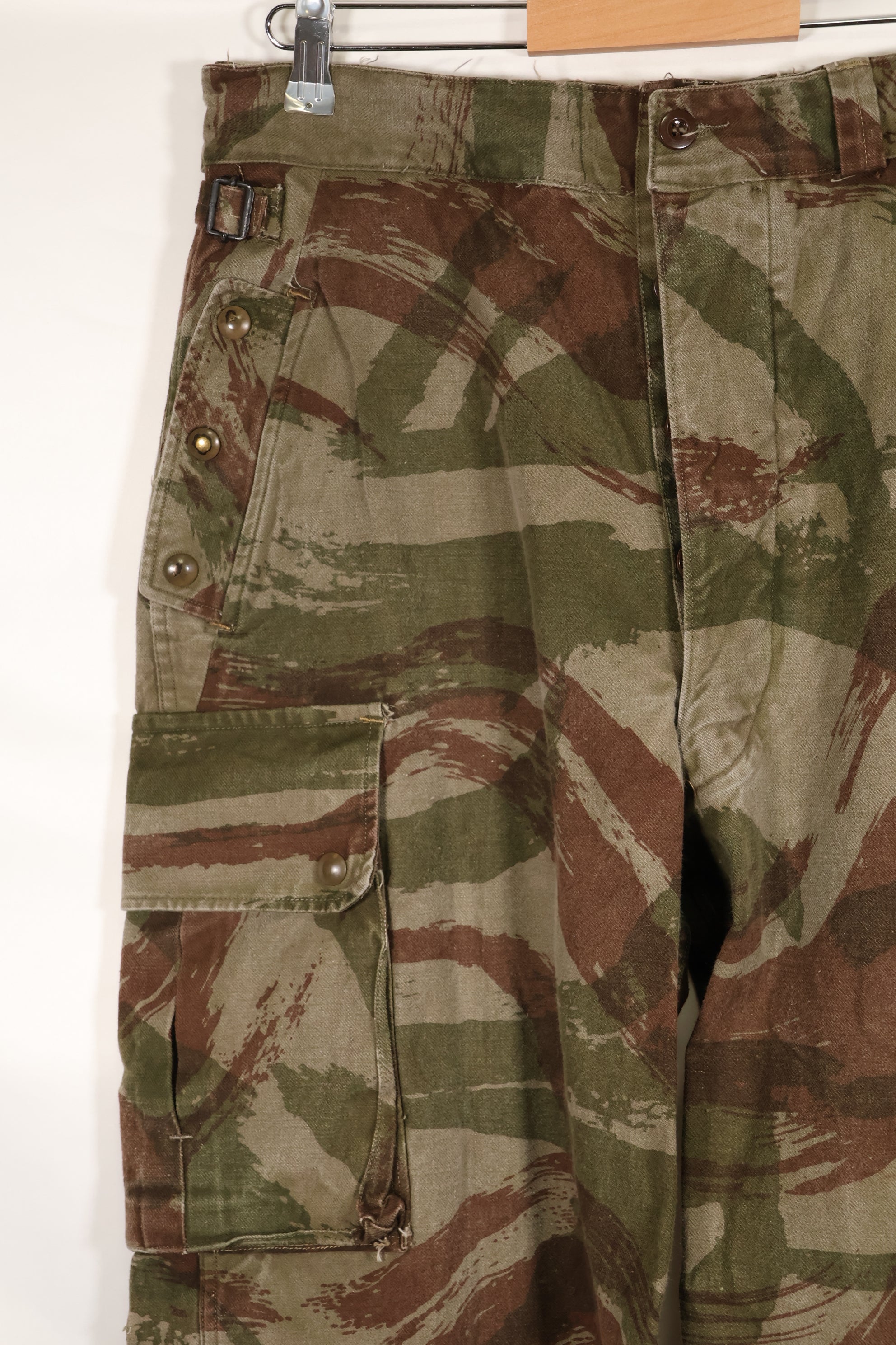 1950s-60s French Army TAP 47/53 pattern lizard camouflage pants, used.