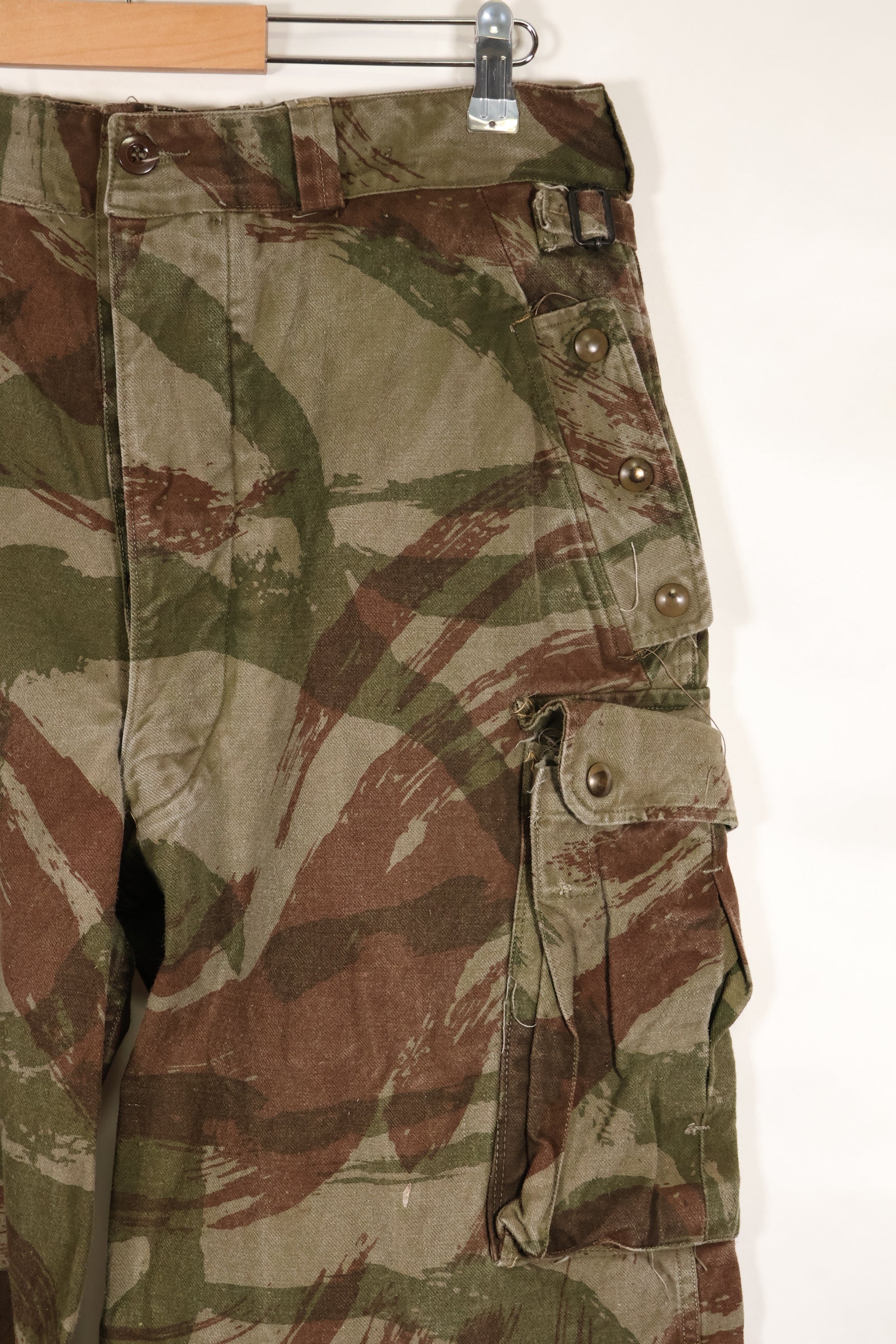 1950s-60s French Army TAP 47/53 pattern lizard camouflage pants, used.