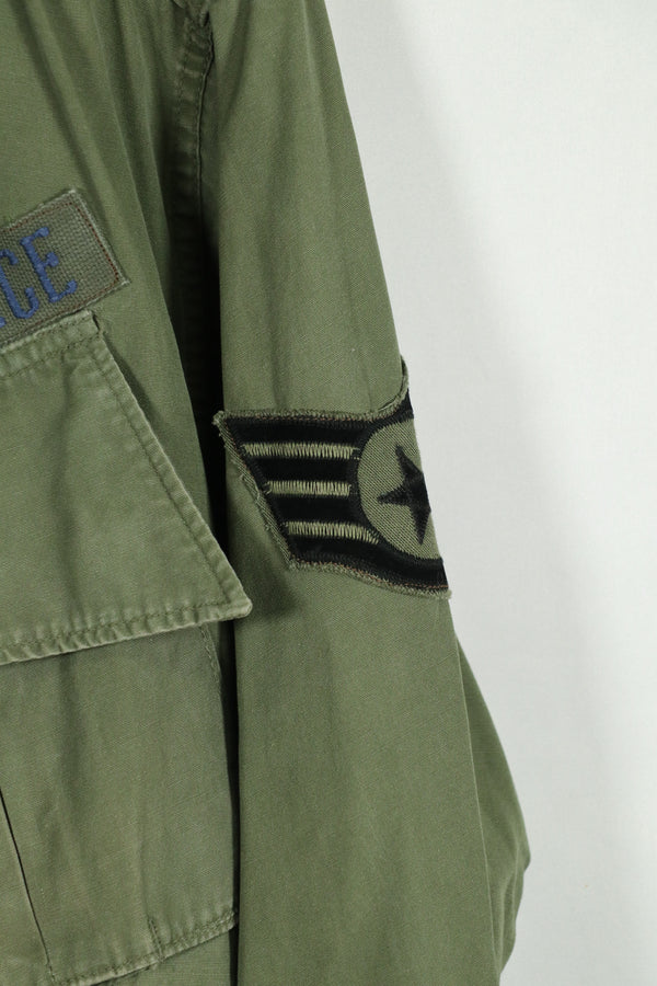 Real 2nd Model Jungle Fatigue Jacket SMALL-REGULAR with USAF patch, retrofitted.