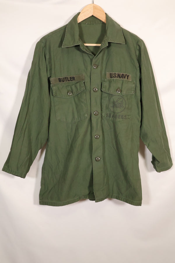 1967 Contract US Navy OG-107 Utility Shirt Engineering Corps SEABEES same owner C