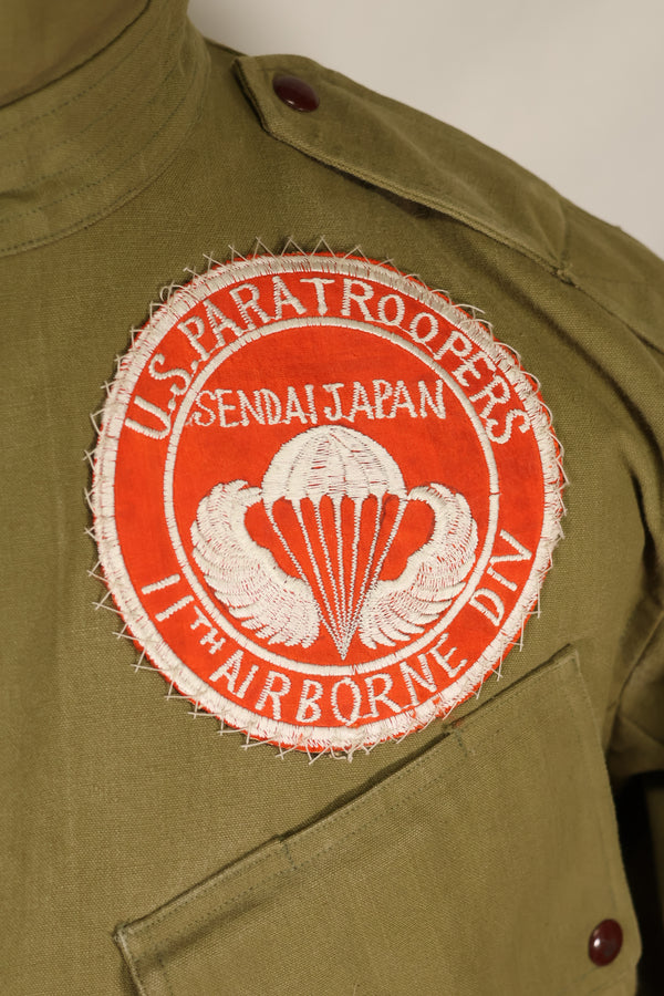 Real 1950s 11th Airbone Soldier Privately Purchase M42 Jump Jacket, Occupied Japan, Made by Sendai Tailor