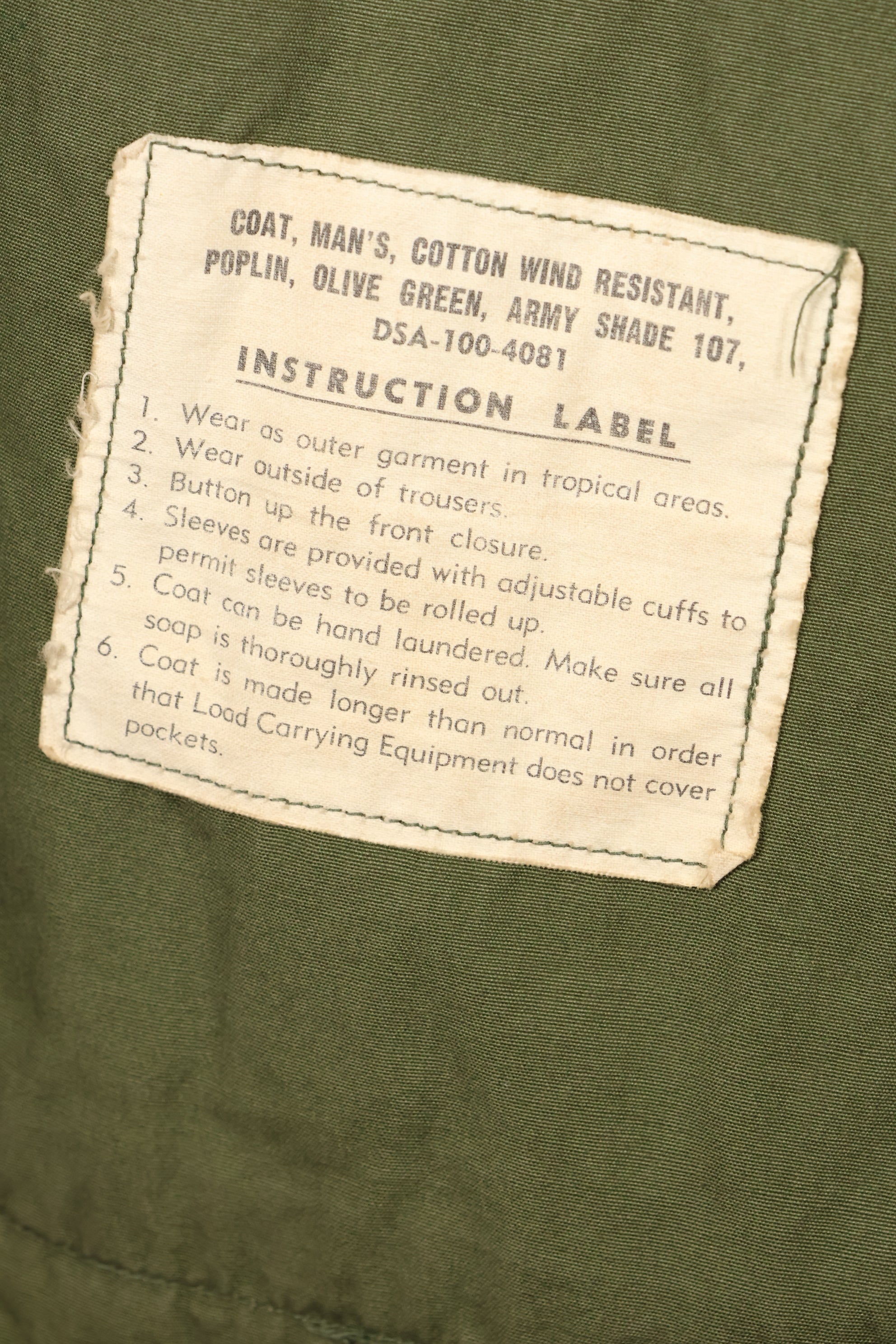 Circa 1967 M-R 3rd Model Jungle Fatigue Jacket, used.