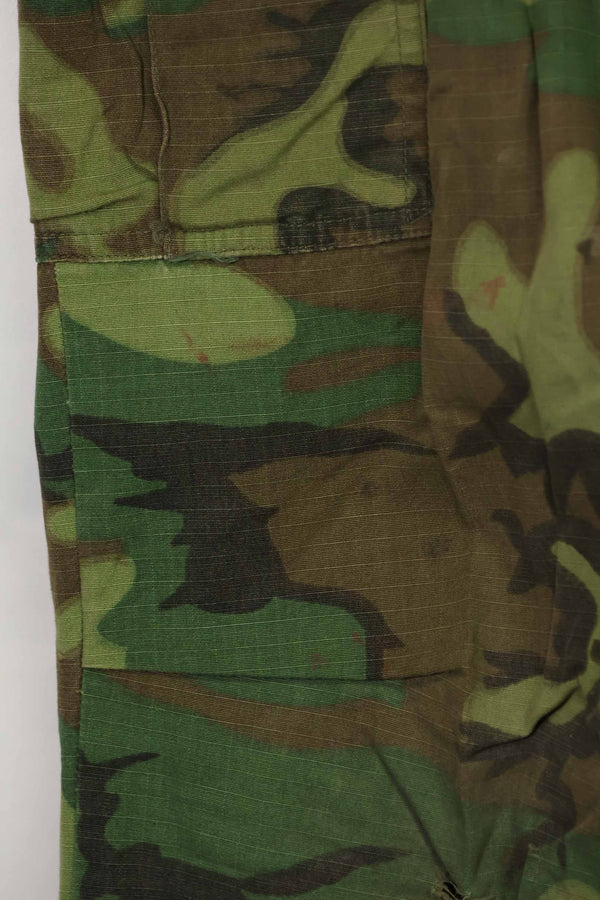 1968 Contract Ripstop Fabric US Army ERDL Camouflage Fatigue Pants M-L Used