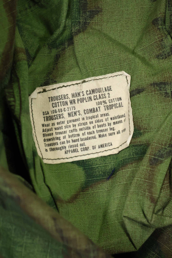 1968 Contract Ripstop Fabric US Army ERDL Camouflage Fatigue Pants M-L Used