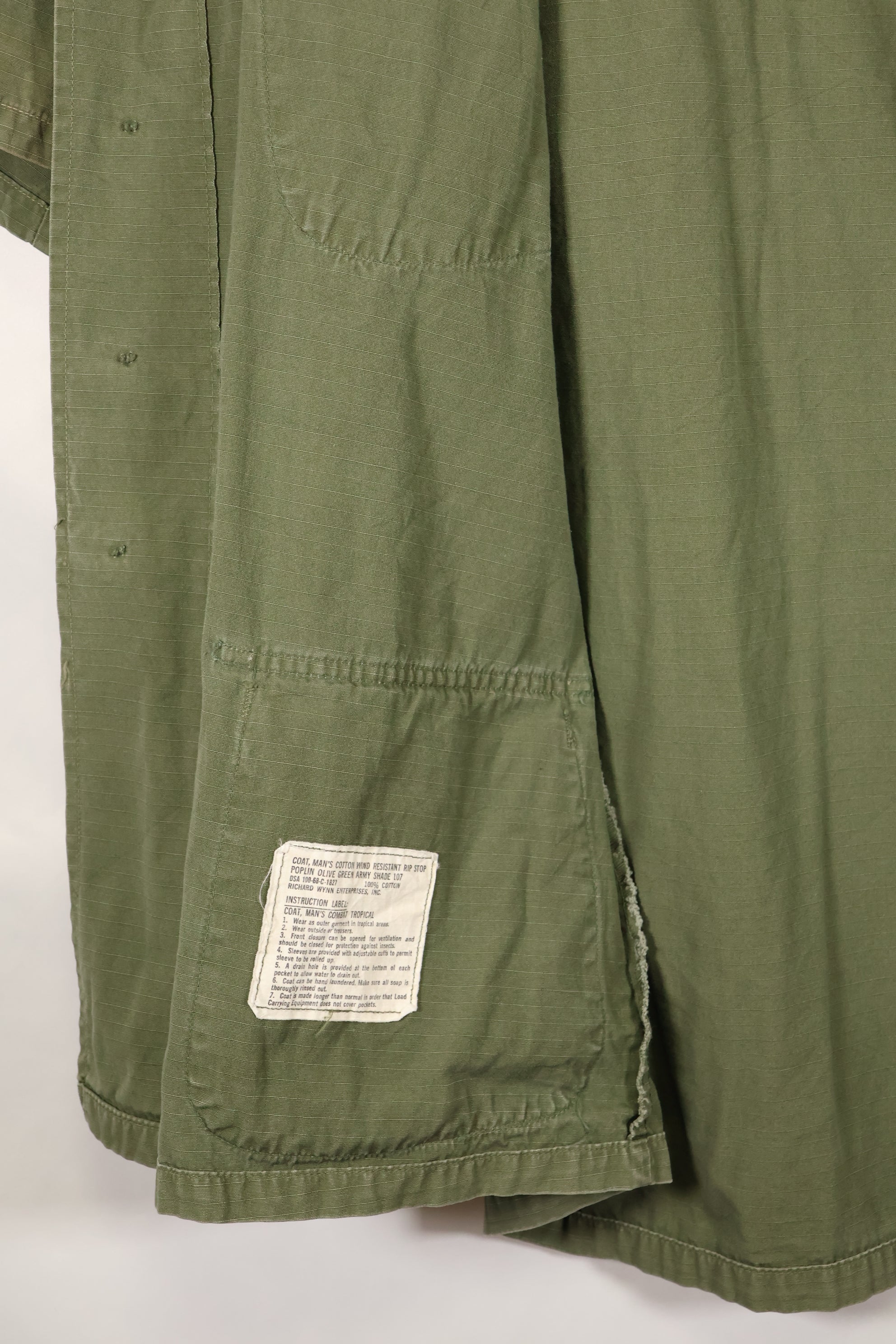 1968 Contract M-S 4th Model Jungle Fatigue Jacket with USAF Tape Short Sleeves Modified Used