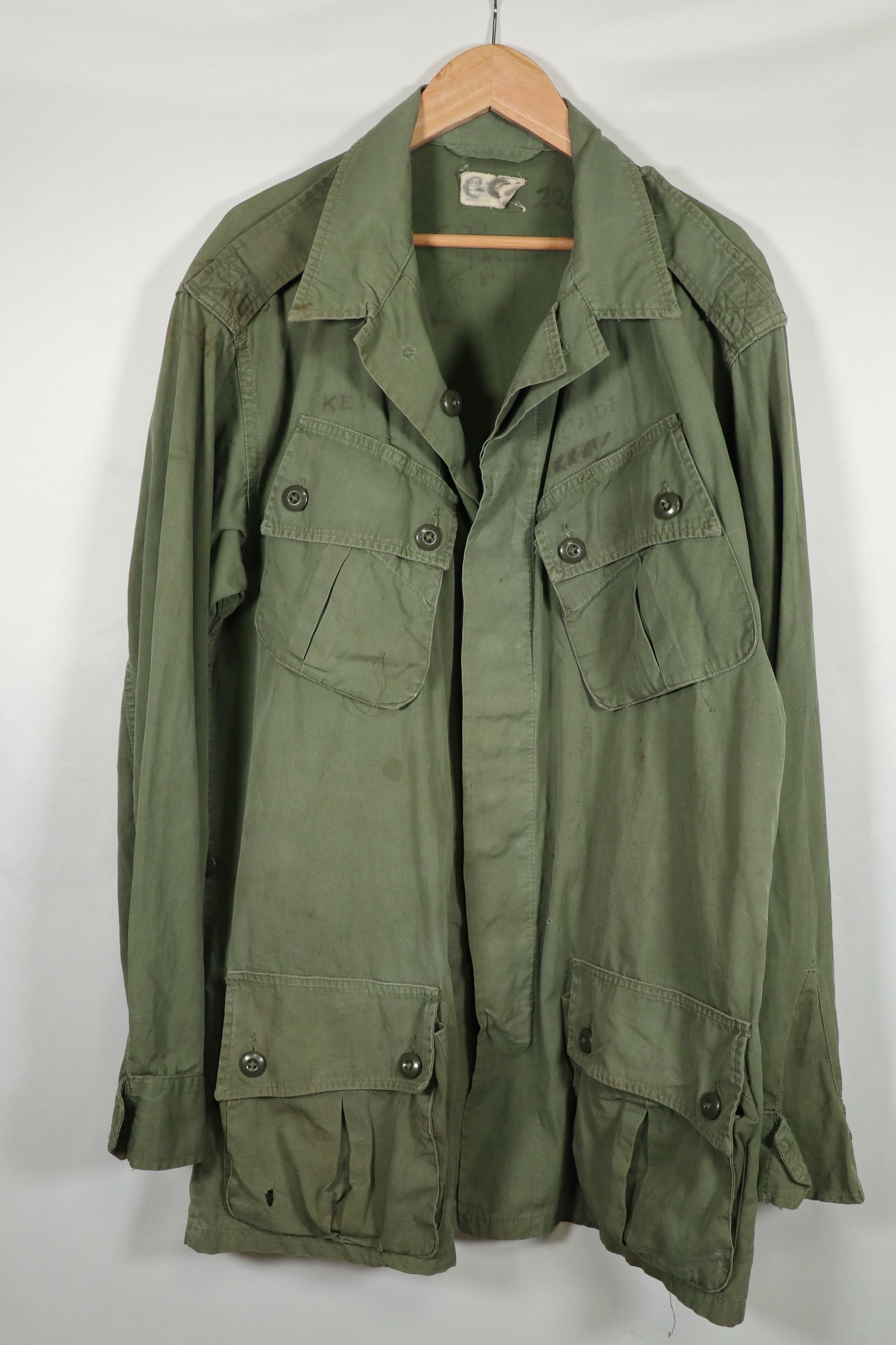 Real 1963 1st Model Jungle Fatigue Jacket MEDIUM-LONG, used with fading.