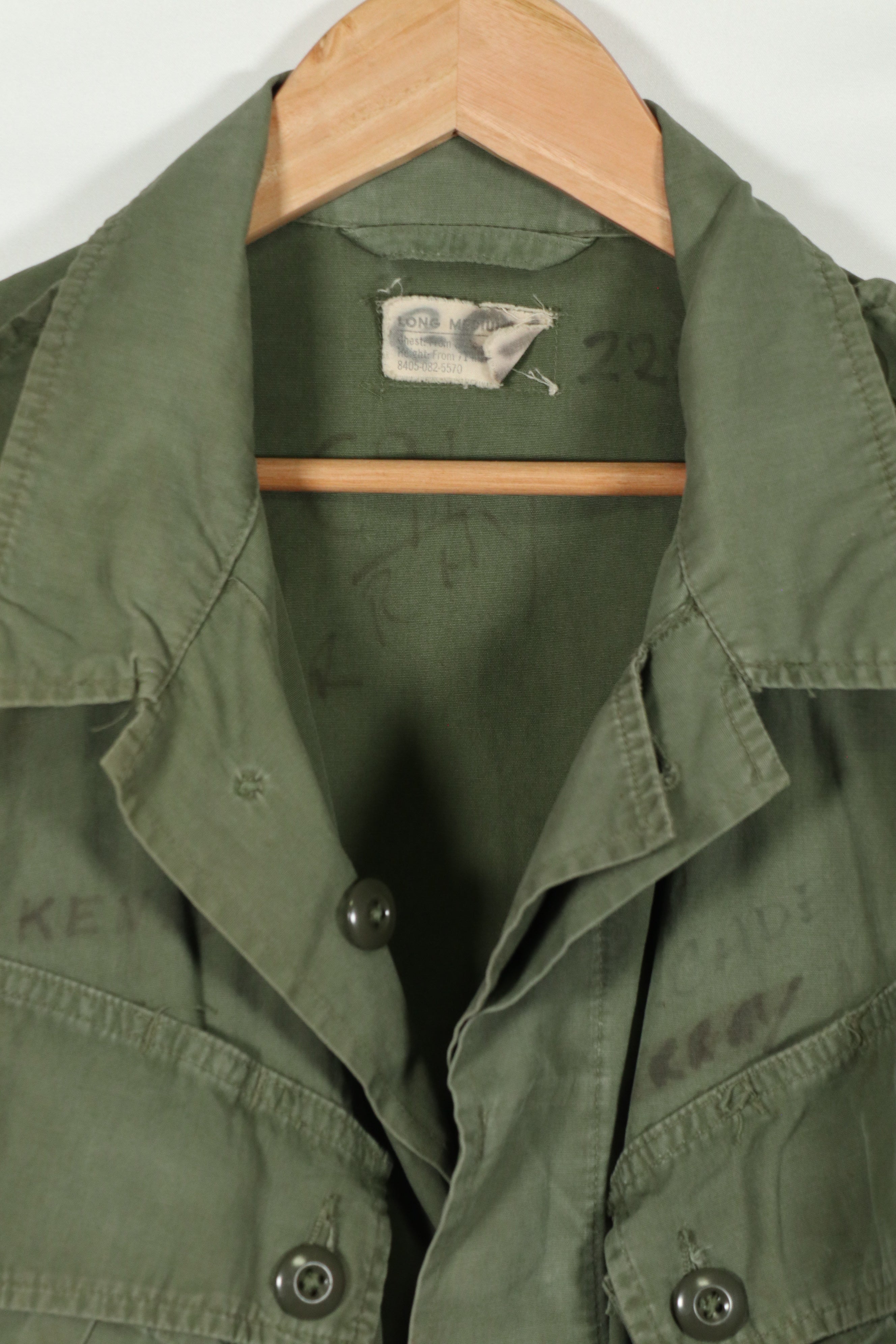 Real 1963 1st Model Jungle Fatigue Jacket MEDIUM-LONG, used with fading.