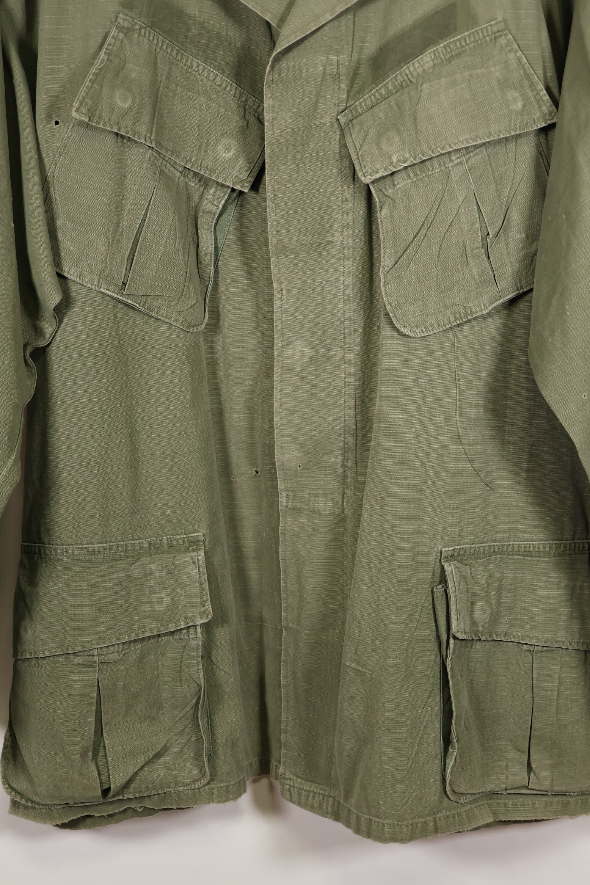 1968 Contract X-L-R 4th Model Jungle Fatigue Jacket, faded, used.