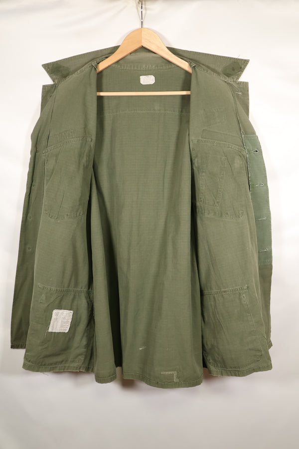 1968 Contract X-L-R 4th Model Jungle Fatigue Jacket, faded, used.