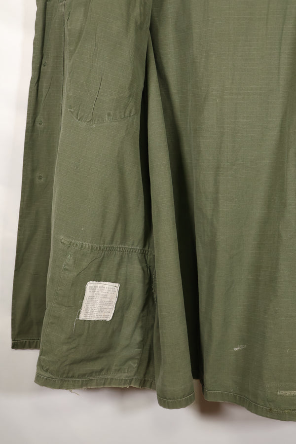 1968 Contract X-L-R 4th Model Jungle Fatigue Jacket, faded, used.