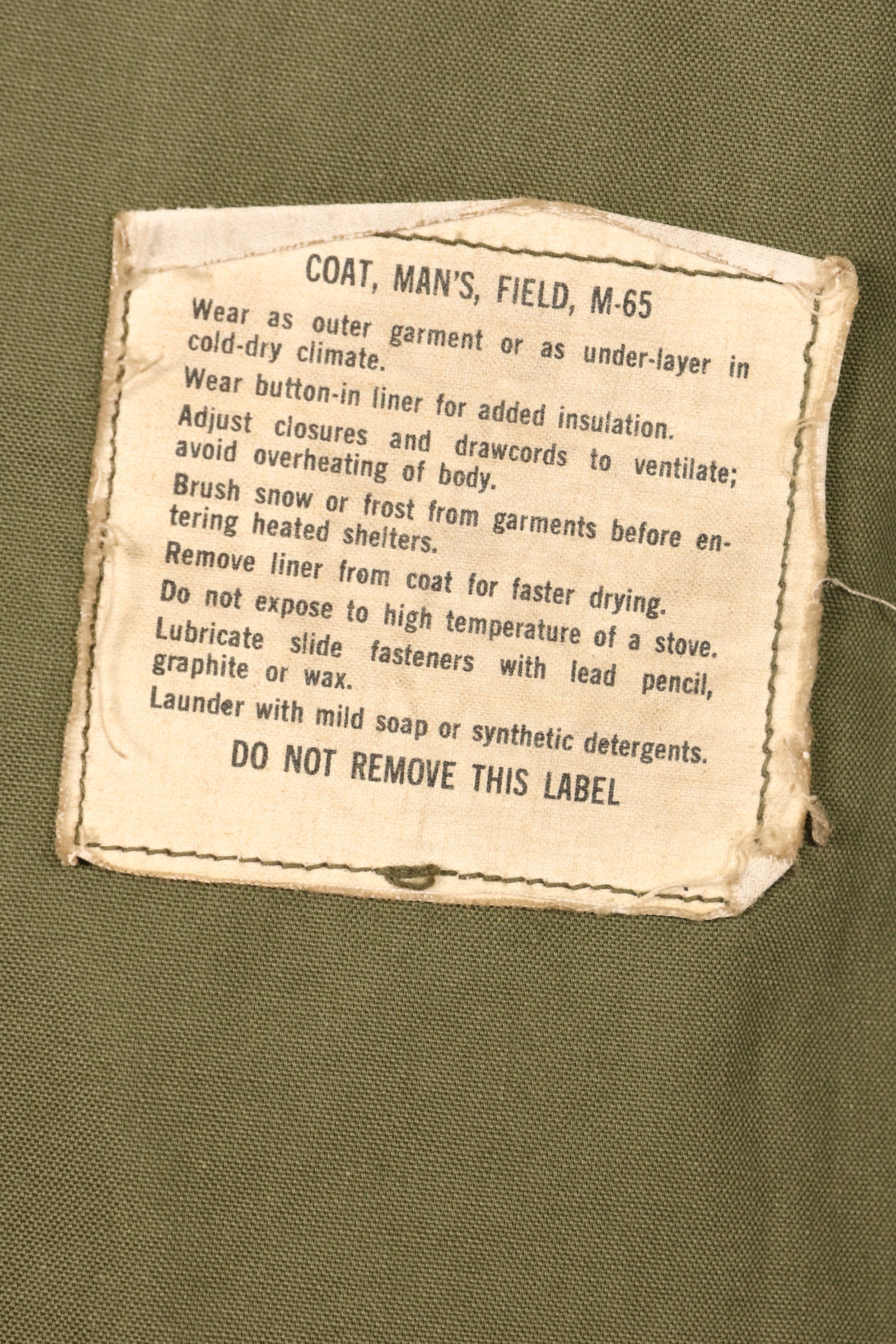 1967 Contract, M-R, U.S. Military, 2nd Model M65 Field Jacket, Aluminum Zipper, With Liner, Used