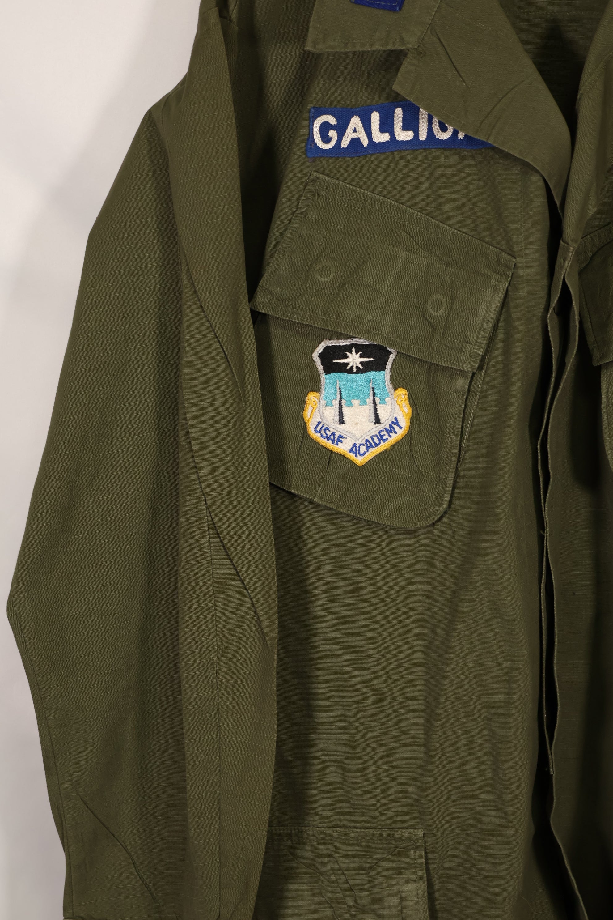 Actual 1968 4th Model Jungle Fatigue Jacket with Major General Rank insignia Walter T. Galligan