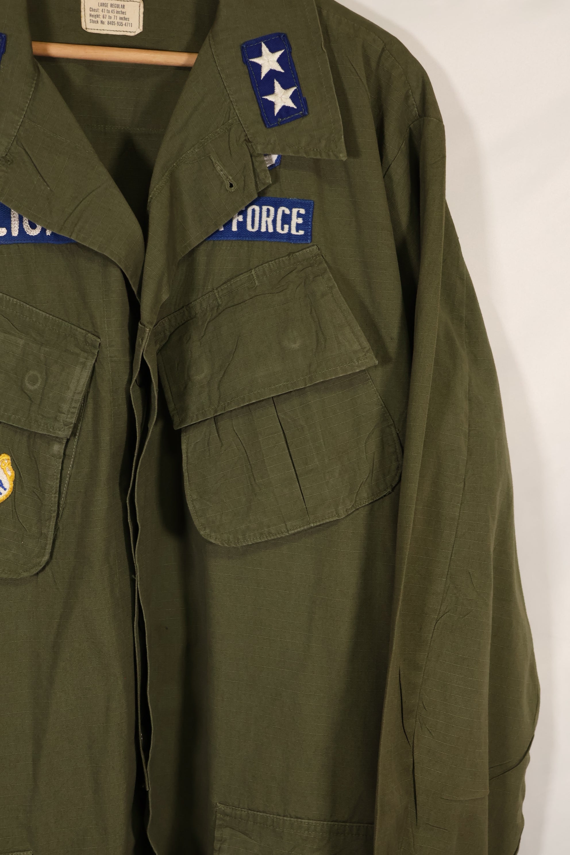 Actual 1968 4th Model Jungle Fatigue Jacket with Major General Rank insignia Walter T. Galligan