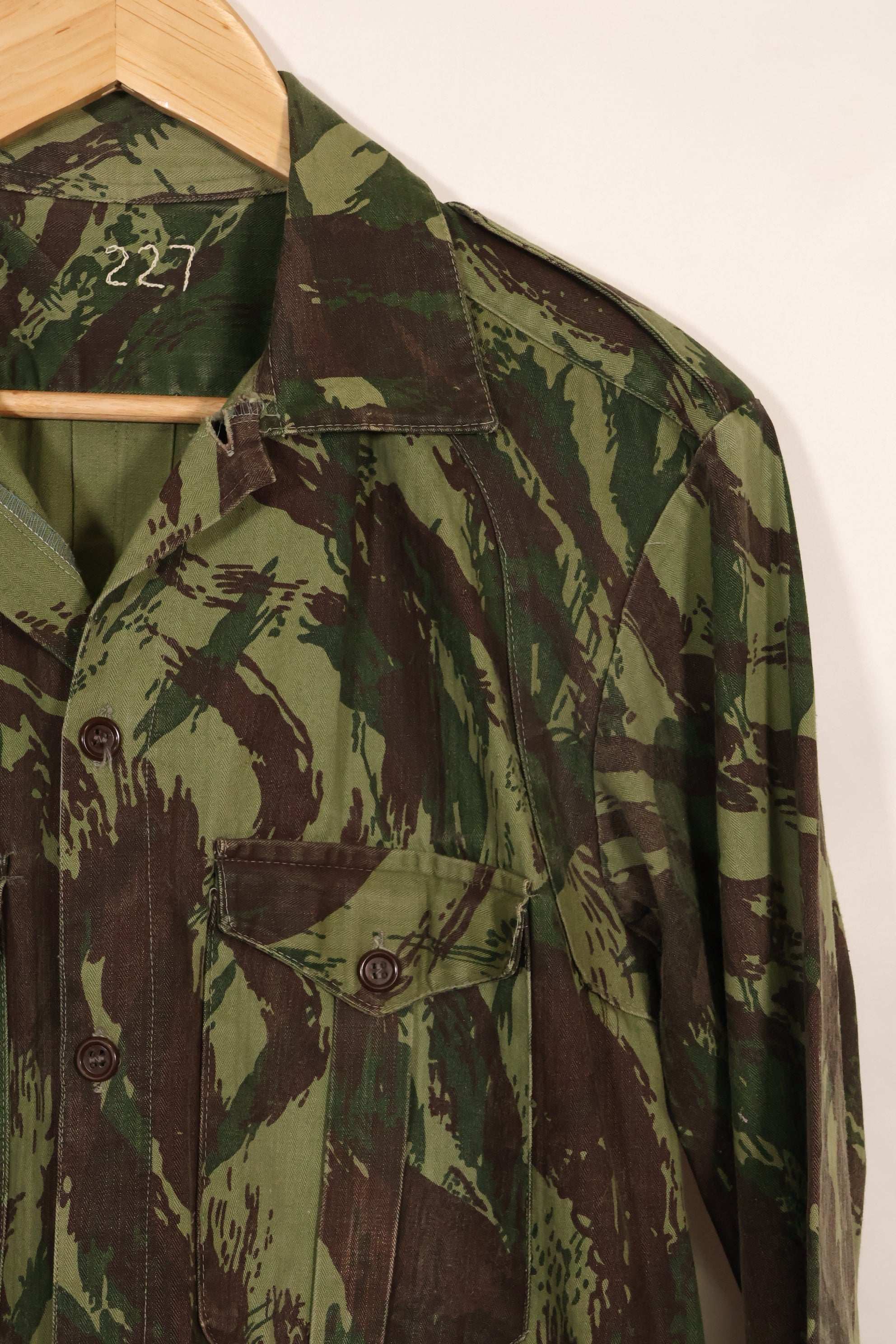 1960s-70s Portuguese Army Lizard Camouflage Combat Shirt, used.