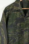 Real 1970s Late War Tiger Stripe Jacket, used, black dyed.