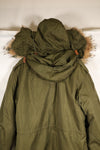 Early 1950s M51 Field Parka with fishtail wool pile liner, used.
