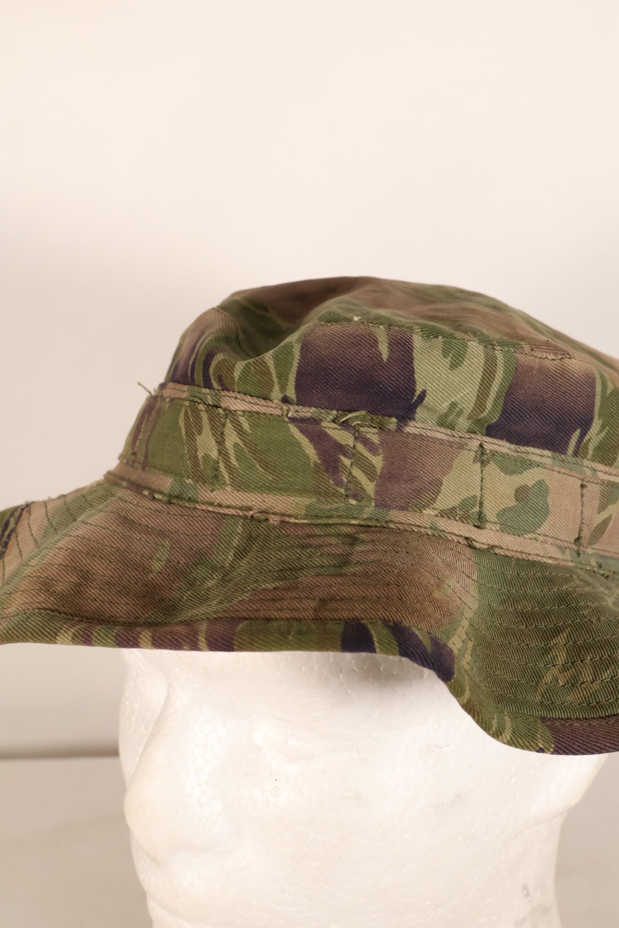 Authentic Fabric: Tiger Stripe, TO78, Silver Tiger Pattern, CISO Cut, Boonie Hat, Post-War, Used