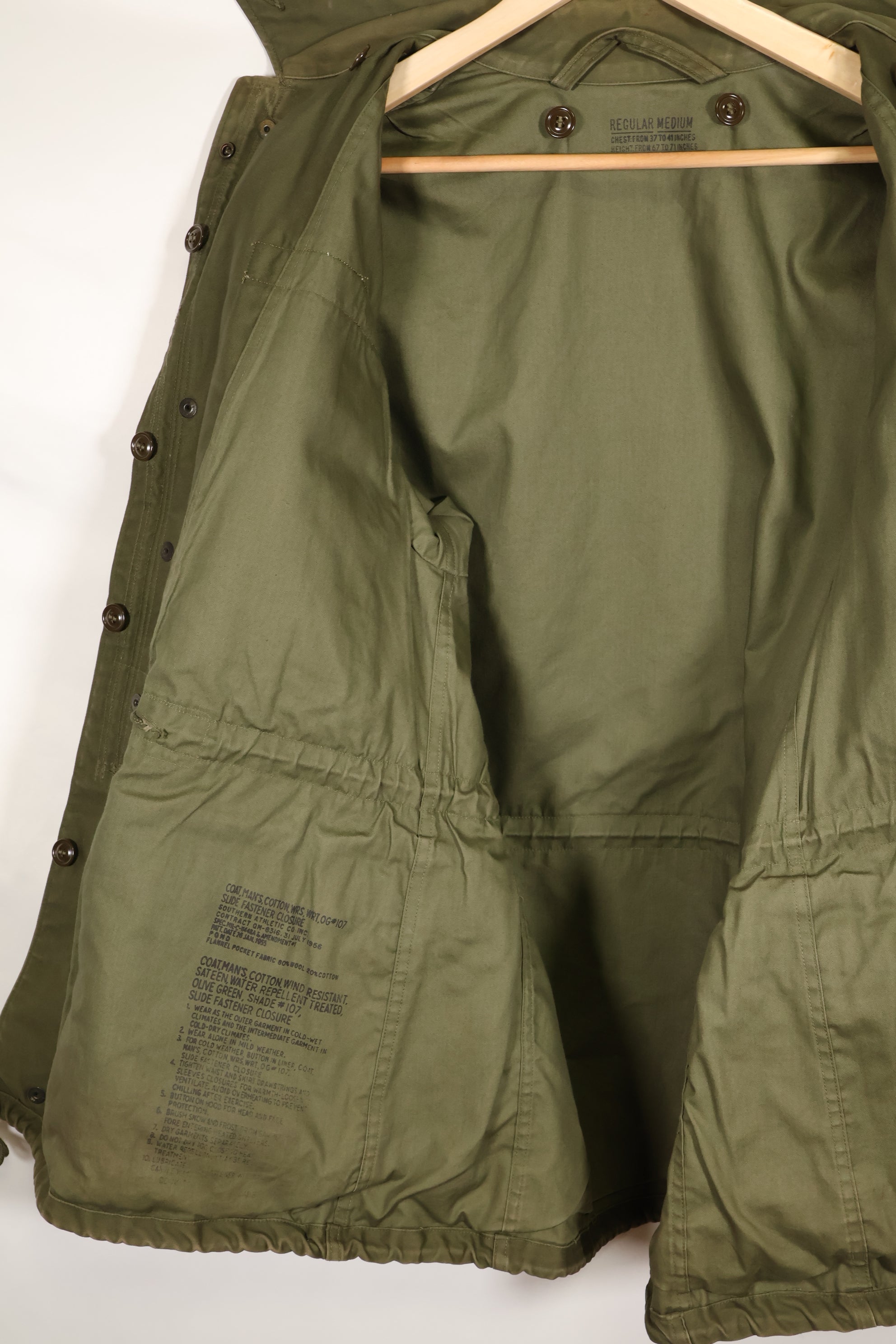 1956 Contract M-R M51 Field Jacket with liner, used, good condition