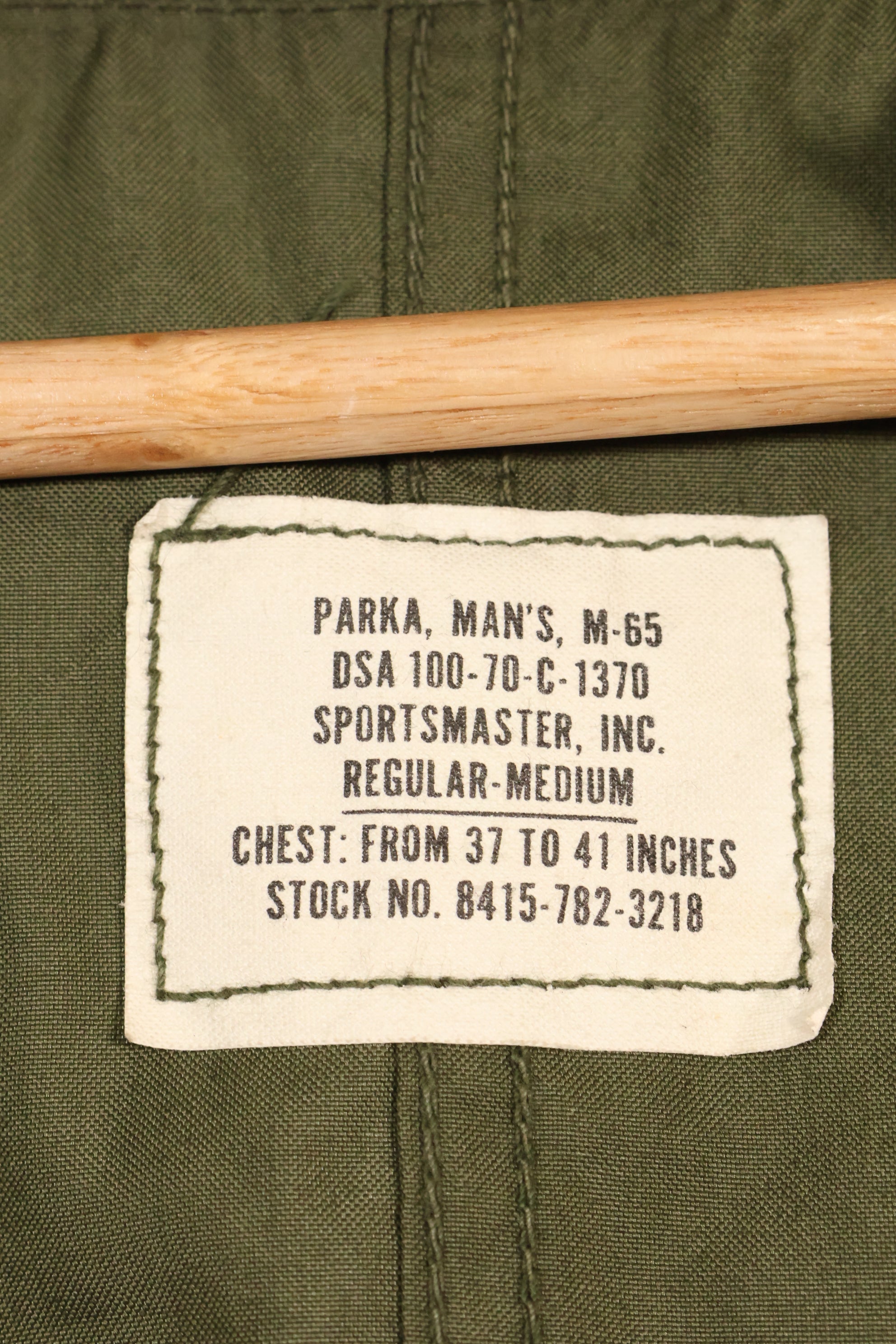 1970 Contract M-R Deadstock US Army M65 Field Parka, aluminum zipper, long term storage.