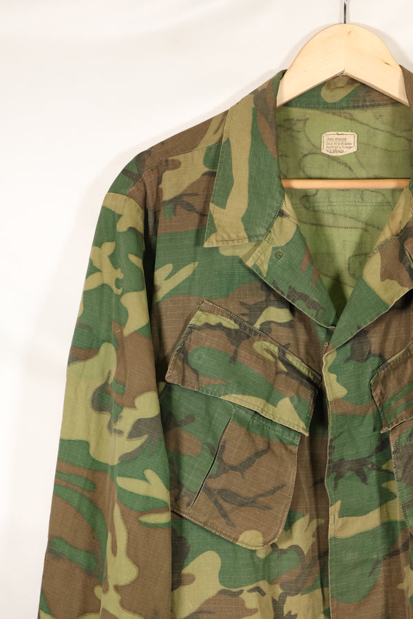 1968 Contract L-R Ripstop ERDL Camouflage Jungle Fatigue Jacket in good used condition