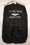 1960s privately procured fighter pilot flight jacket &amp; uniform suit bag, embroidered, used