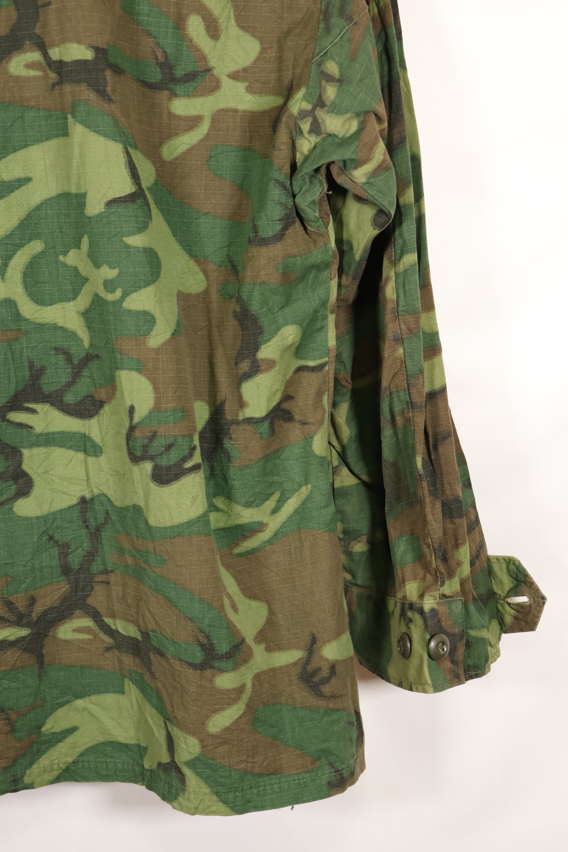 1969年契約　M-S　リップストップ　ERDL迷彩　ジャングルファティーグ　ジャケット　褪色あり　中古品