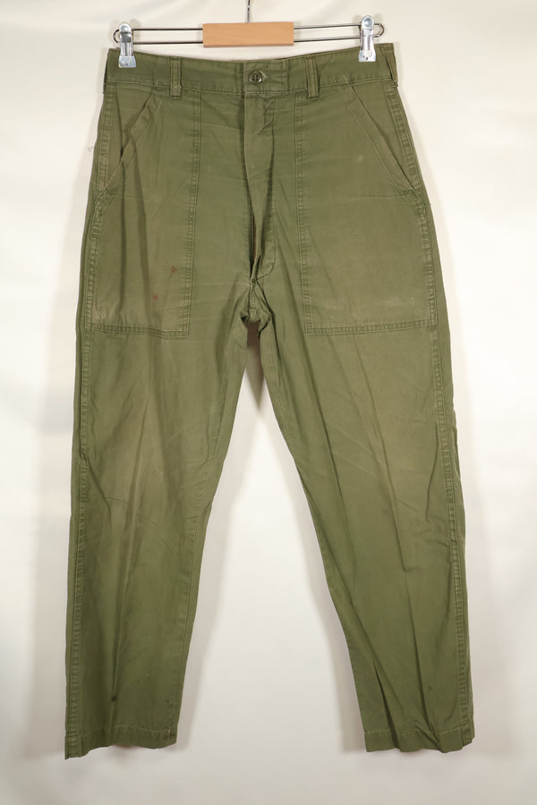 Late 1960s U.S. Army OG-107 Poplin fabric utility pants, used.