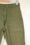 Late 1960s U.S. Army OG-107 Poplin fabric utility pants, used.
