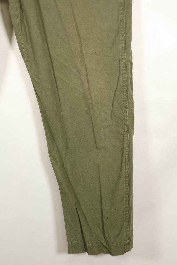 Late 1960s U.S. Army OG-107 Poplin fabric utility pants, used.