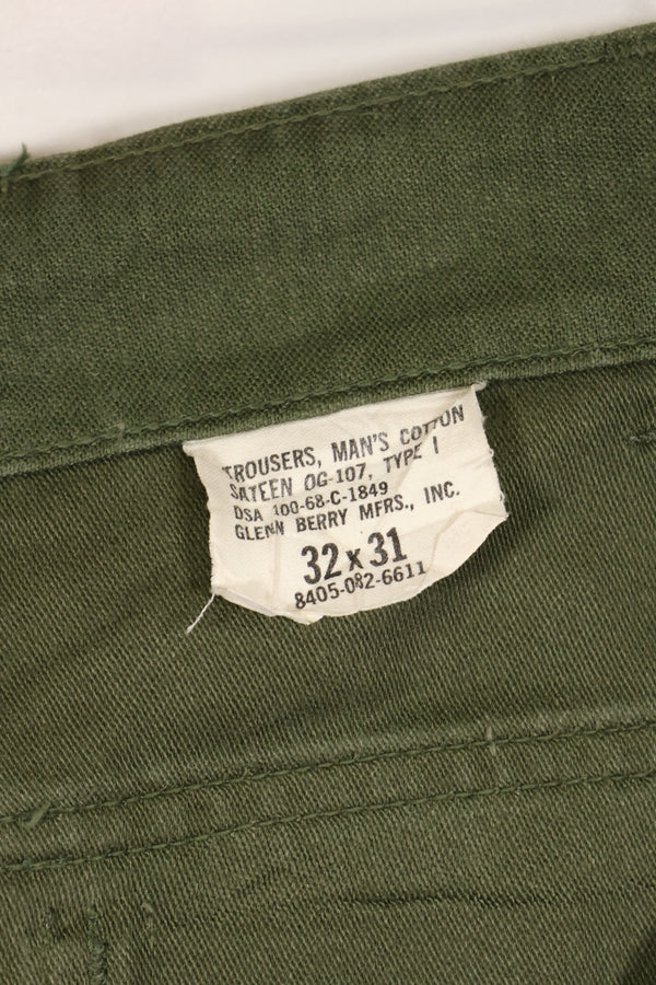 1968 Contract 32x 31 US Army OG-107 Utility Pants Baker Pants Used B